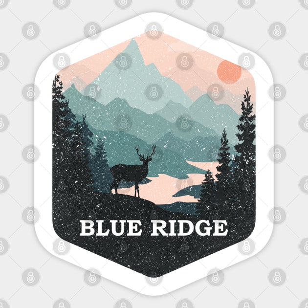 Blue Ridge Georgia GA Vintage Mountains Hiking Souvenir Sticker by kalponik